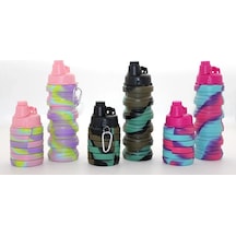 Katlanabilir Portatif Silikon Su Şişesi 500 Ml Alk3141 Diğer