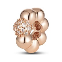 Nur Silver Rose Yuvarlak Taşlı Gümüş Charm Nur-bl00048