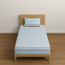 Lionas Tek Kişilik Desenli Lastikli Çarşaf Seti 100x200 Cm + 1 Yastık Kılıfı 50x70 Açik Mavi