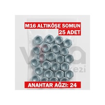 M16 Altı Köşe Somun 25 Li Çinko Kaplı 1
