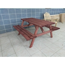 Şen Mobilya Ahşap Piknik Masası Bahçe Masası Ahşap Masa M47 Maun