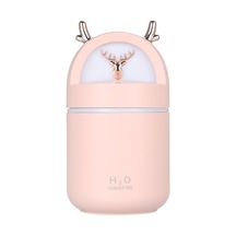 Pembe Geyik Boynuzu Şeklinde 280ml Usb Nemlendirici - Çift Püskürtme Modu Ve Otomatik Kapanma