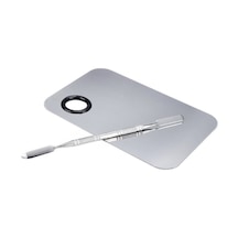 2 Parça Aynalı Çelik Makyaj Fondöten Krem Karıştırma Spatula Palet Set Cin906
