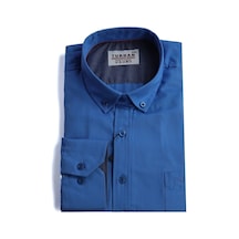 Erkek Büyük Beden Slim Fit Turhan Mevsimlik Uzun Kol Gömlek Mavi