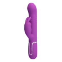 Hızlı Express Rabbit Çift Motor 7 Titreşimli Oynarbaşlı Silikon Mor Vibratör