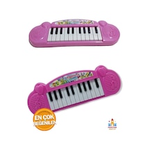 Pilli Türkçe Sesli Müzikli Eğitici Çocuk Oyuncak Piyano Müzikler Notalar İle Müzik Dersi Pembe Renk