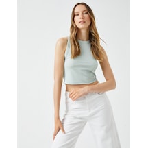 Koton Crop Atlet Halter Yaka Ada Çayı 2sak10487ek Açık Yeşil