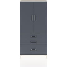 Arges Dolap 3 Raflı 3 Çekmeceli 2 Kapaklı 88x30x182 Aytaşı-antrasit Aytası
