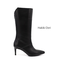 Gönderi(R) Gönderi R Kadın Siyah Platinum Fermuarlı İnce Topuklu Hakiki Deri Çizme Dkzc84335875 Siyah