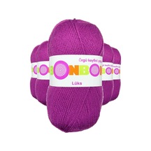 5 Adet Lüks Patik İpi Yünü Koyu Pembe 98675 - Bonbon Mudanis Çok Renkli