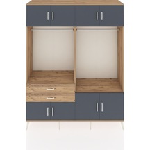 Hyperion Gardrop 7 Raflı 2 Çekmeceli 2 Askılı 176x44x221 Çam-antrasit/çam Antrasit/çam