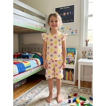 Aliş Kids Kız Çocuk Pamuklu Sarı Güneş Desenli Kolları Fırfırlı Şortlu Yazlık Pijama Takımı