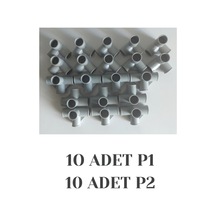 Beyazpazar Bez Dolap Bağlantı Ve Kurulum Aparatı 10 Ad. P1 + 10 Ad. P2 Toplam 20 Adet Aparat Gri