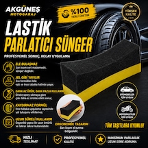 Akgüneş Motogaraj Lastik Parlatıcı Süngeri Kavisli Profesyonel Lastik Aplikatörü Otomobil & Motosiklet