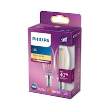 40w B35 Led Mum Filament Ampul 2700k Beyaz Işık E14 Ince Duy Dim Edilmez 2'li Ekopaket Diğer