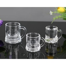 6 Lı Mini Bardak 55 Ml Zemzem Shot Bardağı Kalın Taban Mini Kulplu Tasarım Kahve Yanı Bardağı Mini Bardak