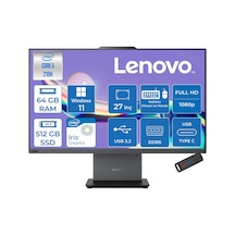 Lenovo ThinkCentre Neo 50a 27 Gen5 12SAA05QTRH27 Core 5 210H 64 GB 512 GB SSD 27" W11H AIO Masaüstü Bilgisayar