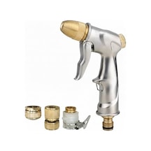 Otomatik Metal Sulama Tabancası Pro Set, Bahçe Sulama Seti, Pirinç Bağlantı Parçaları Dahil