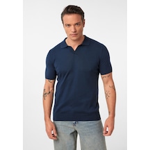 Gerhard Erkek Regular Fit Triko Polo Yaka T-shirt Açık Lacivert