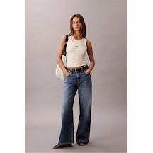 Calvin Klein Jeans Kadın Modal Fitilli Beyaz Bluz Lv044c900g-pba Beyaz