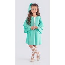 Kız Çocuk Krep Plise Elbise Mnk0595 001
