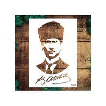 Kk Swords Stencil Tasarım Sl009 Atatürk- Dekoratif Duvar, Fayans Ve Eşya Boyama Şablonları 21x30cm