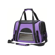 Fochsia Mor Yumuşak Tüylü Seyahat Taşıma Çantası Ayrılabilir Taban Orta Boy Kedi Köpek