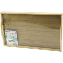 Dikdörtgen 30x50cm Aç Kapa Ayaklı 20cm Ahşap Bambu Sunum Tepsi Timya/go1395 199593 Çok Renkli