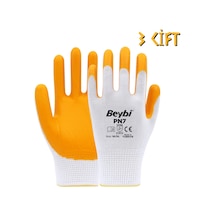 Beybi Polyester-nitril İş Eldiveni Pn7 No: 10 Sarı - 3 Çift