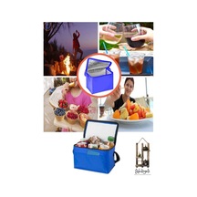 Soğuk Tutucu Termos Çanta Kamp Piknik Oto Soğutucu Buzluk Araç Serin Tutucu Sepet Mavi