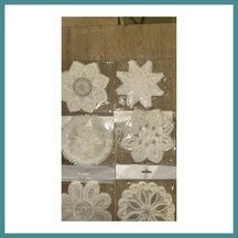 Bezos 6 Lı Dantel Kahve Sunumluğu 15x15 Cm Asorti Desenli Şık Bardak Altlığı Mac Çok Renkli