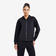 Lescon Siyah Kadın Fermuarlı Kapüşonlu Sweatshirt 26n-2134