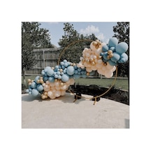 Krom Gold Fırtına Mavisi Ve Somon Balon Zinciri 100 Adet Mix