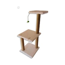 İki Katlı Beyaz Kedi Tırmalama Tahtası, 86 Cm