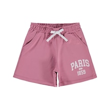 Civil Girls Paris Baskılı 2-5 Yaş Şort - Pembe Gülkurusu