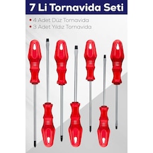 7'li Tornavida Seti 4 Adet Düz Tornavida 3 Adet Yıldız Tornavida Tornavida Seti 7