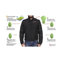 Venom Dynamic Pro Yeni Seri Cordura Motorcu Ceketi Yazlık Full Fileli Mont