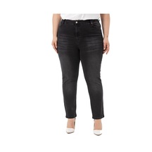 Disentis Büyük Beden Yüksek Bel Dar Paça Siyah Denim Pantolon-siyah Siyah