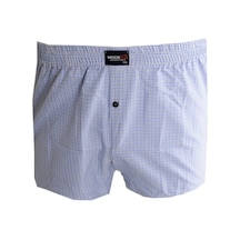 Mode Xl Büyük Beden Erkek Boxer Desenli Poplin 6348 Mavi 001