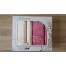 Nurpak 4 Parça Bambu Havlu Takımı Mürdüm Krem Nurpak 4 Parça Bambu Havlu Takımı Mürdüm Krem