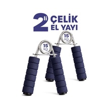 Telvesse 2 Adet Çelik El Yayı Sünger Kollu 15 Kg Bilek Ön Kol Parmak Güçlendirici Alet Fitness Egzersiz Siyah - Kırmızı