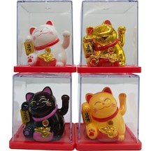Dörtlü Maneki Neko El Sallayan Şans Kedisi Güneş Enerjili Set No05hdy