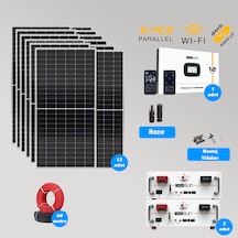 Cks Enerjı 12 Kw Lityum Akülü Hazır Solar Paket Kolay Kurulum Çift Akü
