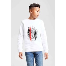 Tshirthane Lion King Baskılı Unisex Çocuk Beyaz Sweatshirt Beyaz