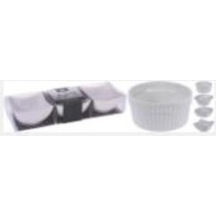 Tantitoni -3lü Beyaz Porselen Kase Takımı 9-9.5 Cm Kare-yuvarlak