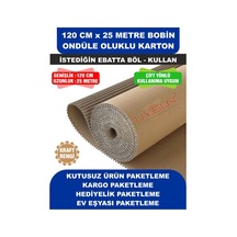 120 Cm X 25 Metre Bobin Ondüle Oluklu Karton, Kargo Kartonu, Paketleme Kartonu 25 Adet