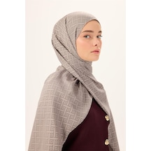 Silk Home Pamuk Polyester Liva Şal Açık Gri Desenli Dokulu Nefes Alan 90x200 Çok Renkli