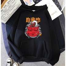 Anime Jiraiya Kapşonlu Sweatshirt Siyah