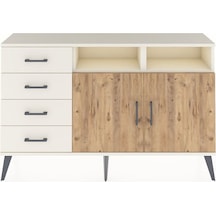 Arges Konsol 4 Raflı 4 Çekmeceli 2 Kapaklı 132x30x83 Aytaşı-çam/aytaşı Çam/aytaşı