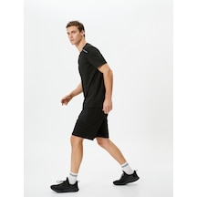 Koton Spor Şort Cepli Beli Bağcıklı Kumaş Detaylı Siyah 4wam40105nk 4WAM40105NK999 Siyah
